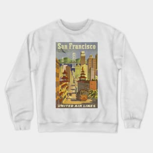 Vintage Poster San Francisco Airlines Crewneck Sweatshirt